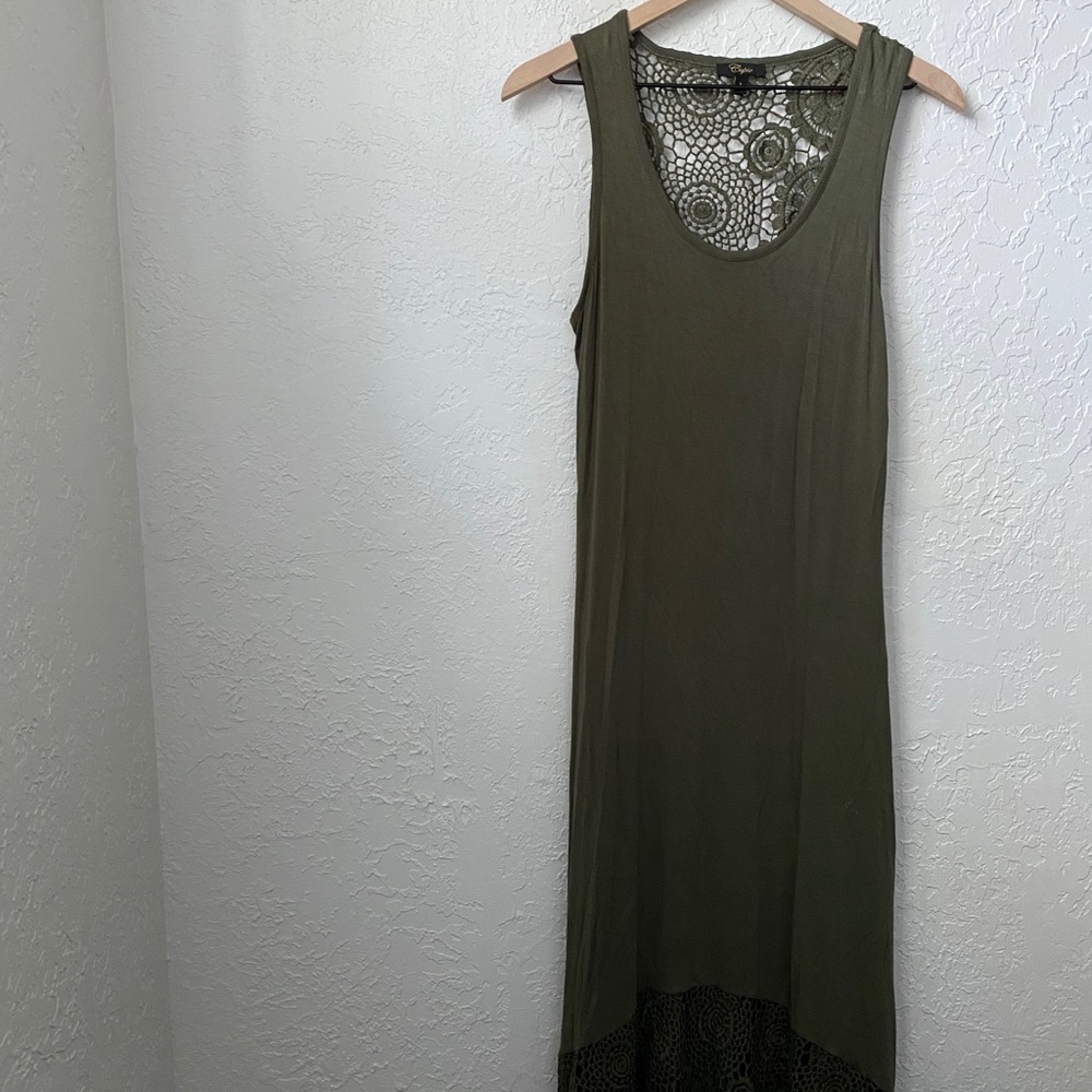 Olive green dress.